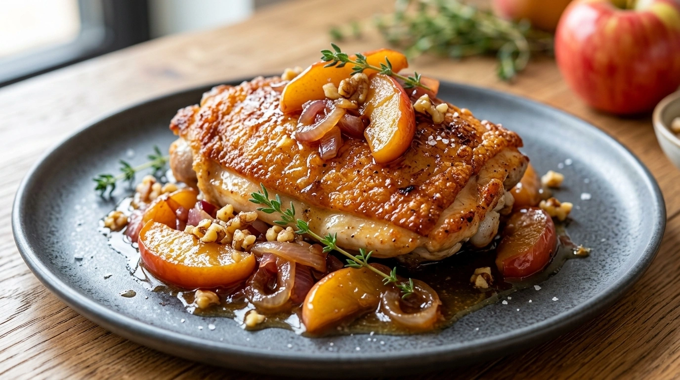 Äppel- och fläskkotlettpanna med lök – Mustig höstmiddag på 30 minuter - traditionellt Svensk Middag recept, perfekt till vardagsmiddag